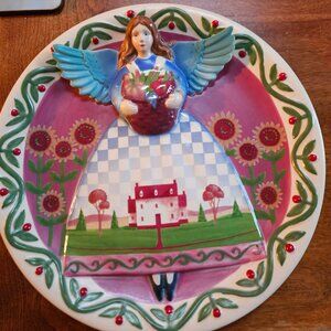 Jim Shore heartwood creek collectable 3D ceramic plate